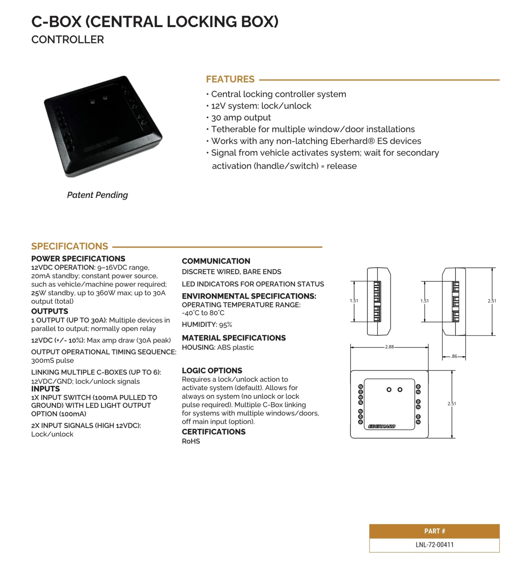 C-Box spec sheet
